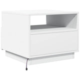NNEVL Coffee Table with LED Lights White 50x49x40 cm