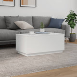 NNEVL Coffee Table with LED Lights White 90x50x40 cm