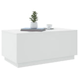 NNEVL Coffee Table with LED Lights White 90x50x40 cm