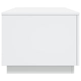 NNEVL Coffee Table with LED Lights White 90x50x40 cm