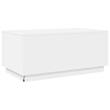 NNEVL Coffee Table with LED Lights White 90x50x40 cm
