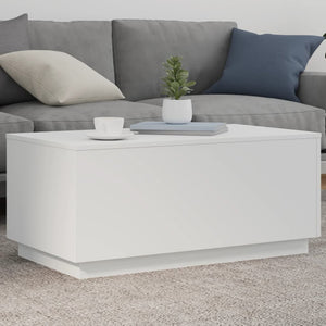 NNEVL Coffee Table with LED Lights White 90x50x40 cm
