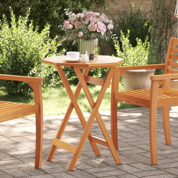 NNEVL Folding Garden Table Ø60x75 cm Solid Wood Acacia
