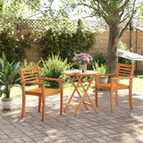 NNEVL Folding Garden Table Ø70x75 cm Solid Wood Acacia