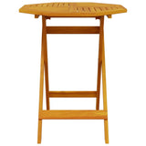 NNEVL Folding Garden Table Ø70x75 cm Solid Wood Acacia
