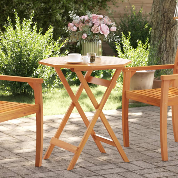 NNEVL Folding Garden Table Ø70x75 cm Solid Wood Acacia