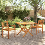 NNEVL Folding Garden Table Ø110x75 cm Solid Wood Acacia