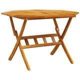 NNEVL Folding Garden Table Ø110x75 cm Solid Wood Acacia