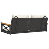 NNEVL Swing Bench with Cushions Black 109x62x40 cm Poly Rattan