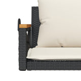 NNEVL Swing Bench with Cushions Black 109x62x40 cm Poly Rattan