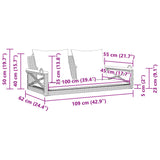 NNEVL Swing Bench with Cushions Black 109x62x40 cm Poly Rattan
