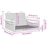 NNEVL Swing Bench Black 63x62x40 cm Poly Rattan
