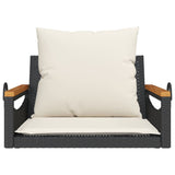 NNEVL Swing Bench with Cushions Black 63x62x40 cm Poly Rattan