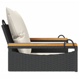NNEVL Swing Bench with Cushions Black 63x62x40 cm Poly Rattan