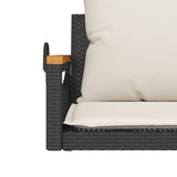NNEVL Swing Bench with Cushions Black 63x62x40 cm Poly Rattan