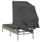 NNEVL Sun Lounger with Canopy Grey Poly Rattan