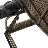 NNEVL Sun Lounger with Canopy Grey Poly Rattan