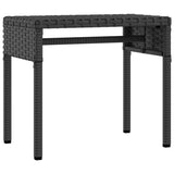 NNEVL Sun Lounger with Canopy and Table Black Poly Rattan