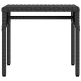 NNEVL Sun Lounger with Canopy and Table Black Poly Rattan