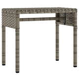 NNEVL Sun Lounger with Canopy and Table Grey Poly Rattan