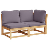 NNEVL 2 Piece Garden Lounge Set with Cushions Solid Wood Acacia