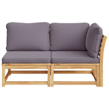 NNEVL 2 Piece Garden Lounge Set with Cushions Solid Wood Acacia