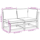 NNEVL 2 Piece Garden Lounge Set with Cushions Solid Wood Acacia