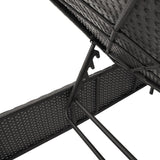 NNEVL Sun Lounger with Cushion Black Poly Rattan