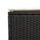 NNEVL Sun Lounger with Cushion Black Poly Rattan