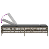 NNEVL Sun Loungers 2 pcs with Table Grey Poly Rattan