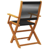 NNEVL Garden Chairs 2 pcs Black Solid Wood Acacia and Polypropylene