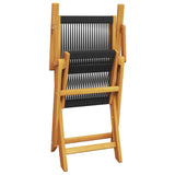 NNEVL Garden Chairs 2 pcs Black Solid Wood Acacia and Polypropylene