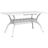 NNEVL Garden Table White 150x90x72 cm Cast Aluminium