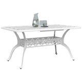 NNEVL Garden Table White 150x90x72 cm Cast Aluminium