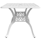 NNEVL Garden Table White 150x90x72 cm Cast Aluminium
