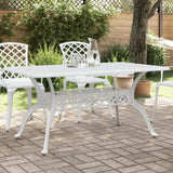 NNEVL Garden Table White 150x90x72 cm Cast Aluminium