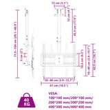 NNEVL TV Ceiling Mount for 32-65 Inch Screen Max VESA 400x400 mm 40kg