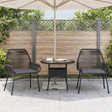 NNEVL Garden Chairs 2 pcs with Cushions Black Poly Rattan