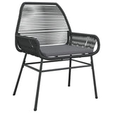 NNEVL Garden Chairs 2 pcs with Cushions Black Poly Rattan