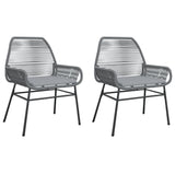 NNEVL Garden Chairs 2 pcs with Cushions Grey Poly Rattan