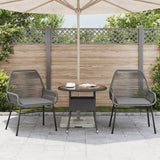 NNEVL Garden Chairs 2 pcs with Cushions Grey Poly Rattan