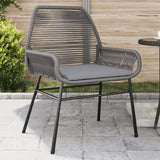 NNEVL Garden Chairs 2 pcs with Cushions Grey Poly Rattan