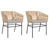 NNEVL Garden Chairs 2 pcs with Cushions Brown Poly Rattan