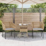 NNEVL Garden Chairs 2 pcs with Cushions Brown Poly Rattan