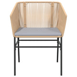 NNEVL Garden Chairs 2 pcs with Cushions Brown Poly Rattan
