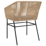 NNEVL Garden Chairs 2 pcs with Cushions Brown Poly Rattan