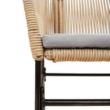 NNEVL Garden Chairs 2 pcs with Cushions Brown Poly Rattan