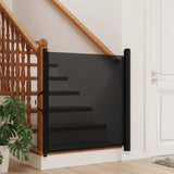 NNEVL Retractable Pet Gate Black 82.5x125 cm