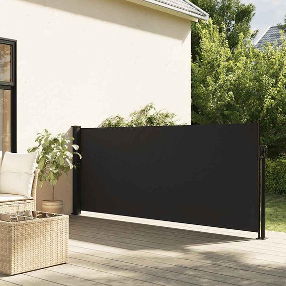 NNEVL Retractable Side Awning Black 140x300 cm
