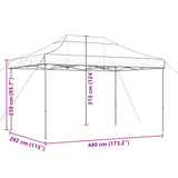 NNEVL Foldable Party Tent Pop-Up Taupe 440x292x315 cm